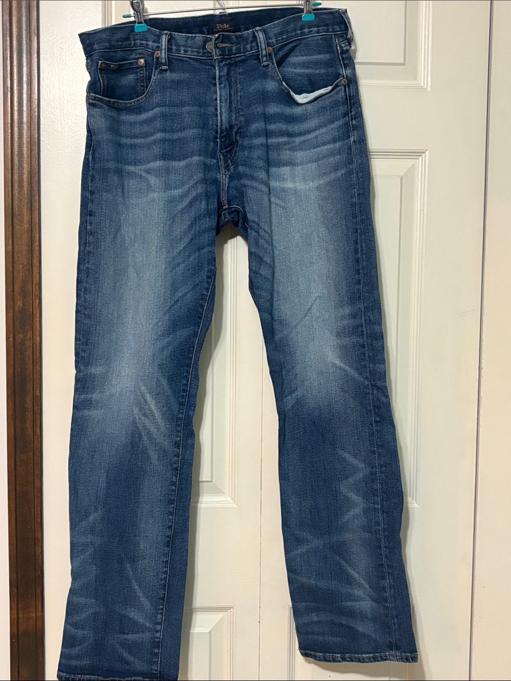 Men's Polo by Ralph Lauren Blue Washed Straight-Leg Jeans